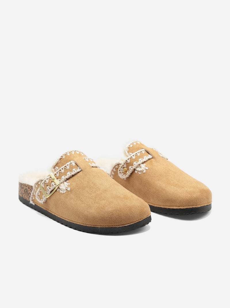 Mules à enfiler Camel - Kiabi