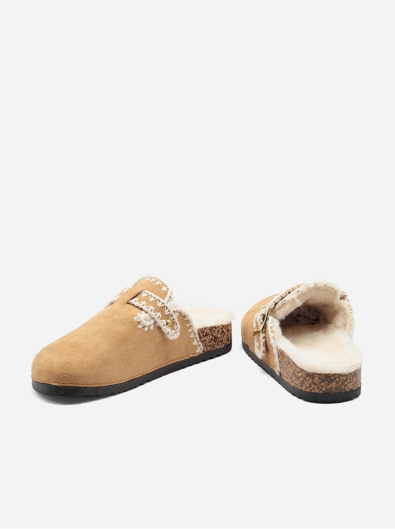 Mules à enfiler Camel - Kiabi
