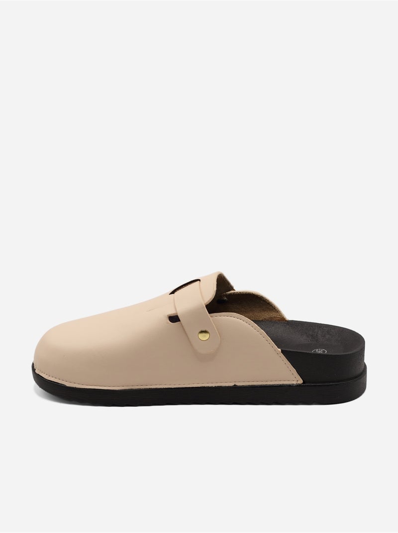 Mules à enfiler Crème - Kiabi