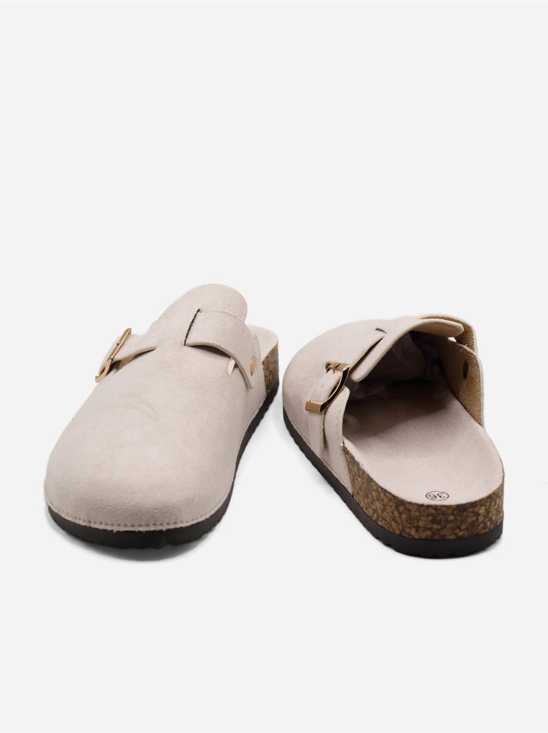 Mules à enfiler Crème - Kiabi