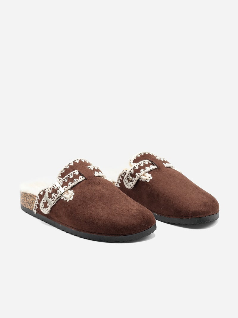 Mules à enfiler Marron - Kiabi
