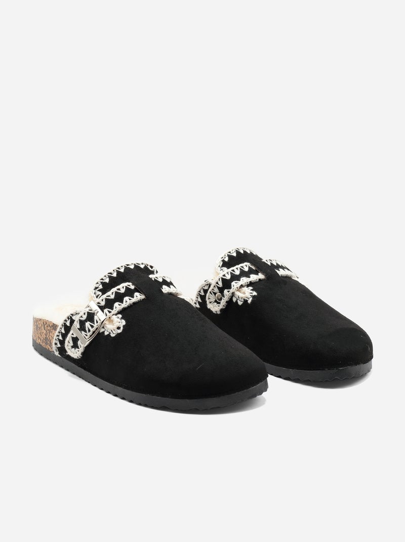 Mules à enfiler Noir - Kiabi