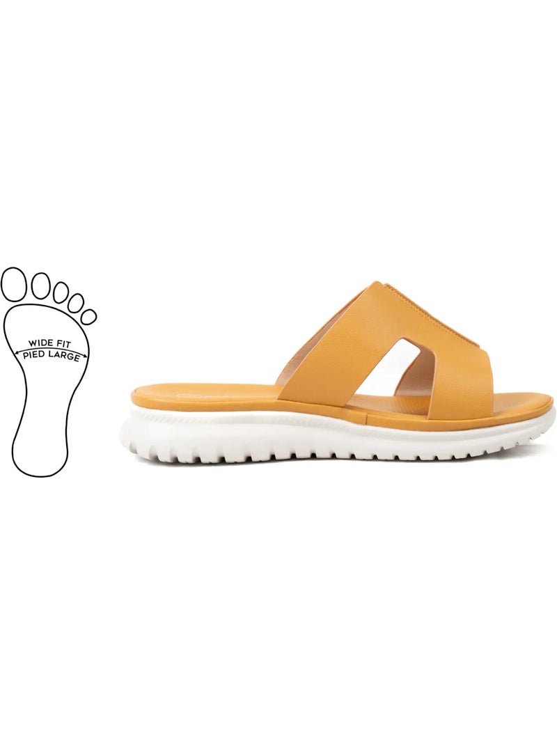 Mules à enfiler pieds larges h - emy Jaune - Kiabi