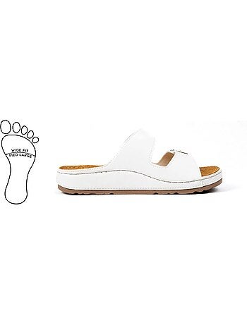 Mules à enfiler pieds larges h - hibiscus