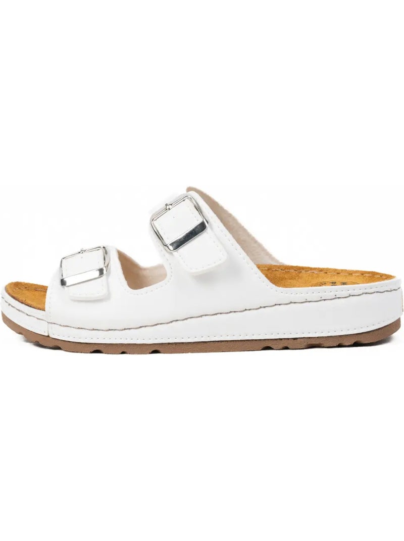 Mules à enfiler pieds larges h - hibiscus Blanc - Kiabi