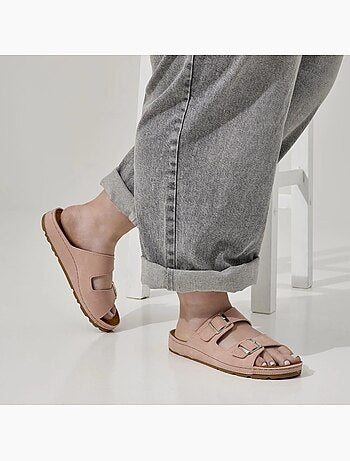 Mules à enfiler pieds larges h - hibiscus