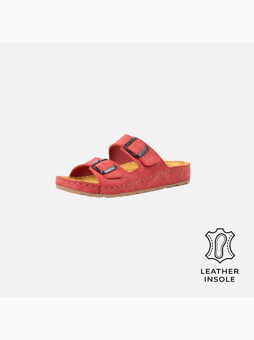 Mules à enfiler pieds larges h - hibiscus - Kiabi