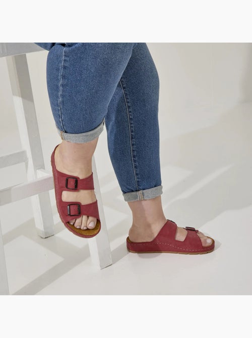 Mules à enfiler pieds larges h - hibiscus - Kiabi