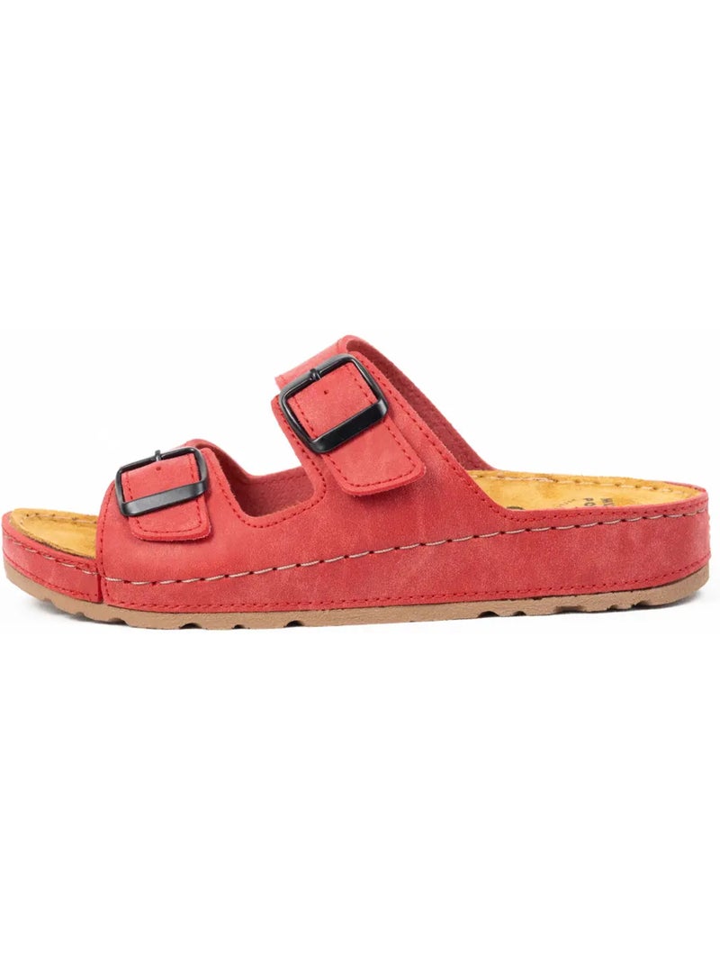 Mules à enfiler pieds larges h - hibiscus Rouge - Kiabi