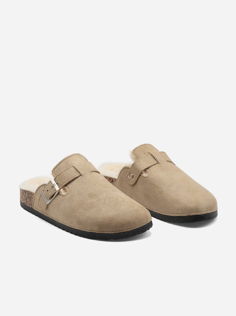 Mules à enfiler Taupe - Kiabi