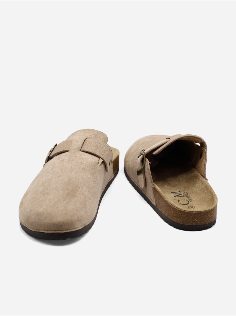Mules à enfiler Taupe - Kiabi