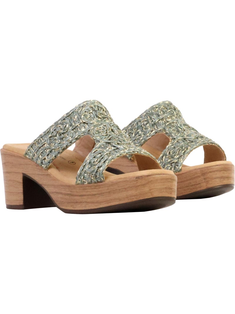 Mules à Enfiler The Divine Factory Vert d'eau - Kiabi