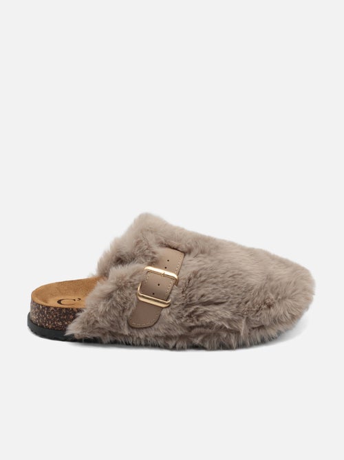 Mules à fausse fourrure - C M - Kiabi