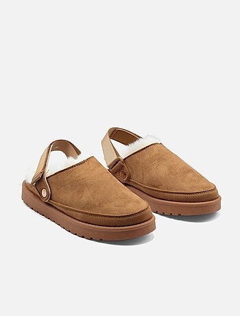 Mules à fausse fourrure