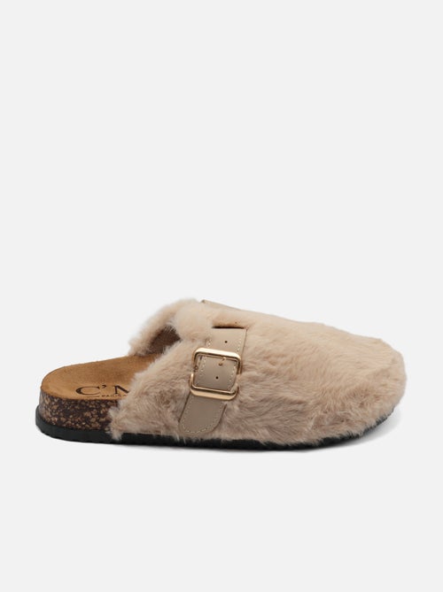Mules à fausse fourrure - Kiabi