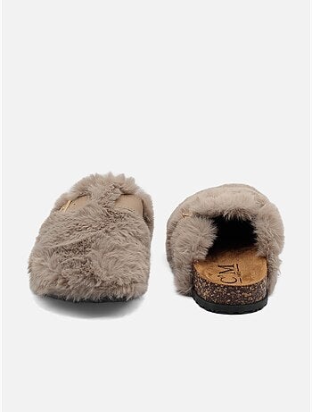 Mules à fausse fourrure