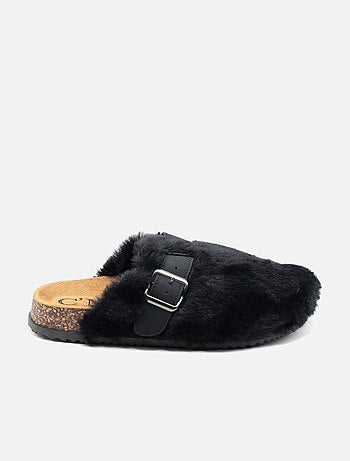 Mules à fausse fourrure
