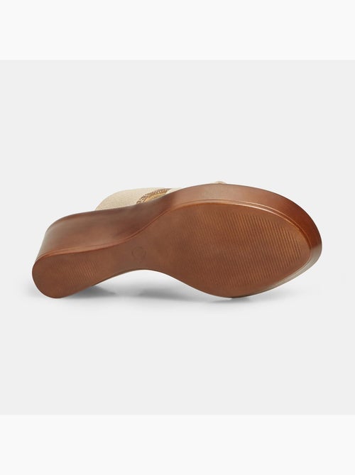 Mules à lanières avec semelle compensée et application bijou BATA - Kiabi