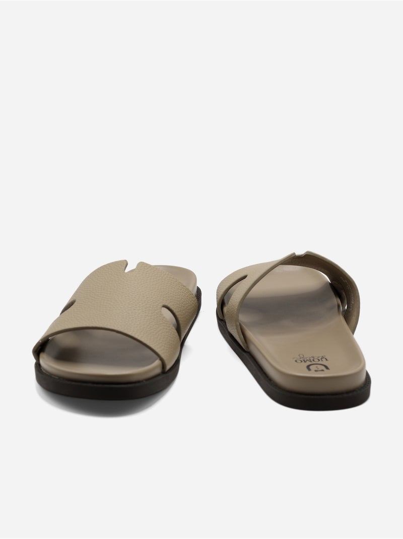 Mules à large bride - Uomo Beige - Kiabi