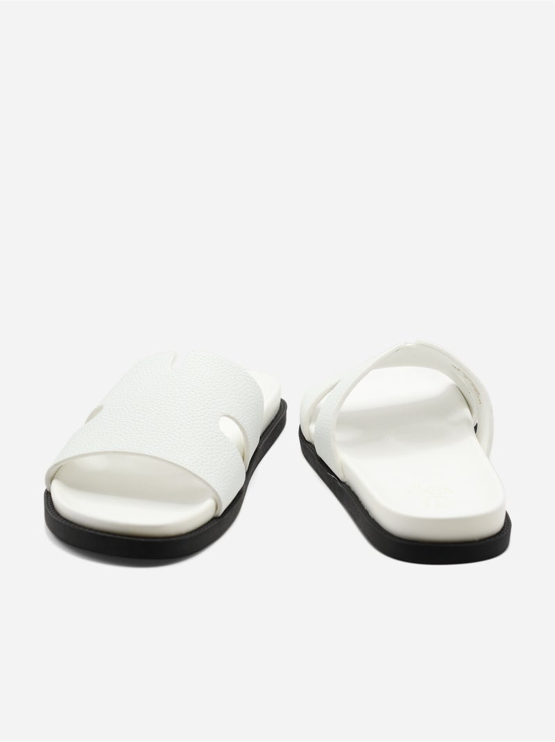 Mules à large bride - Uomo Blanc - Kiabi
