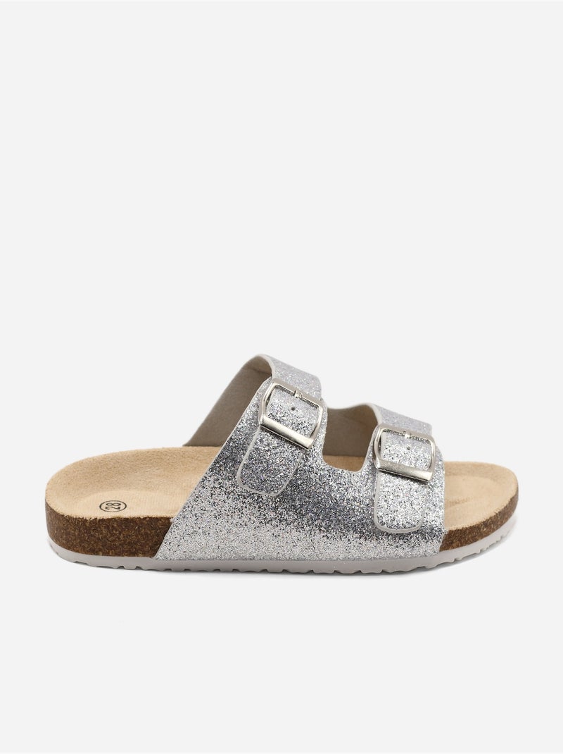 Mules à paillettes Argent - Kiabi