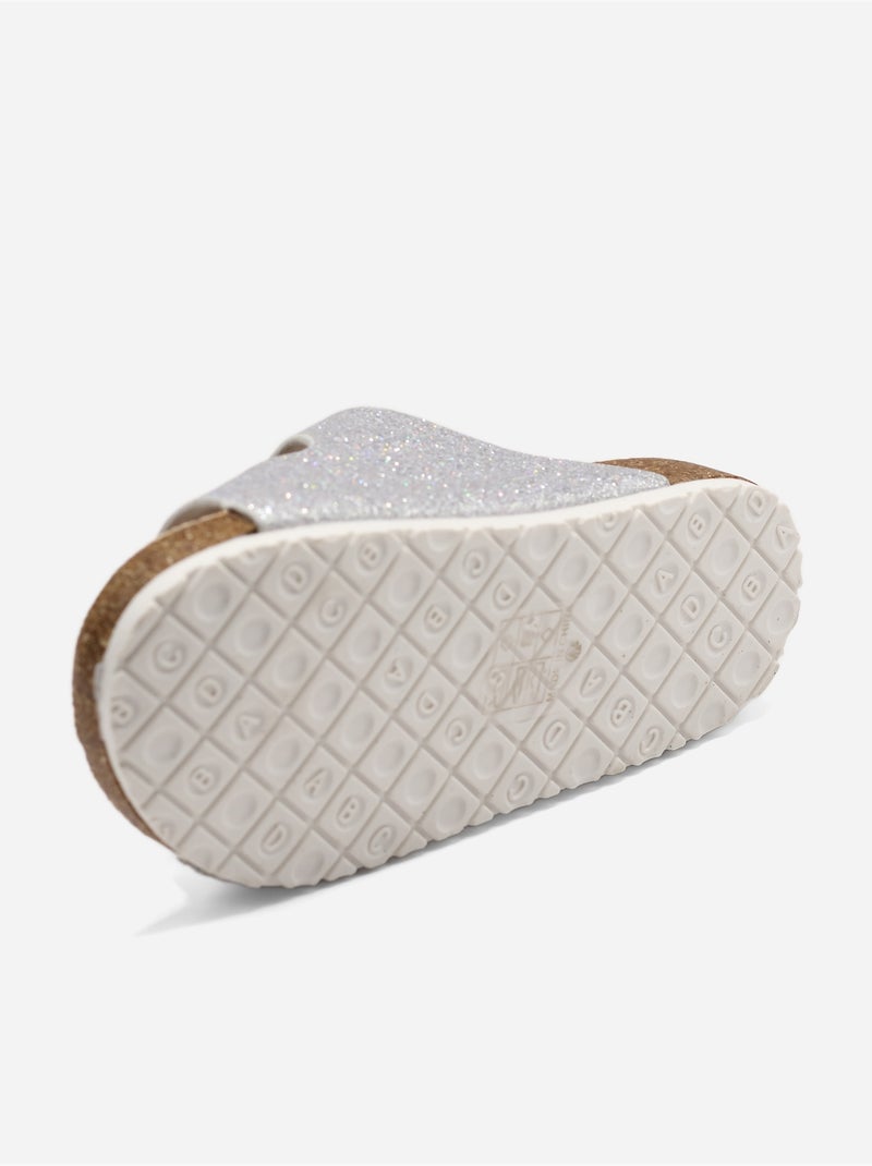 Mules à paillettes Argent - Kiabi