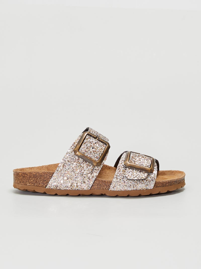 Mules à paillettes Gris - Kiabi