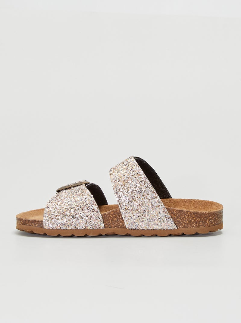 Mules à paillettes Gris - Kiabi