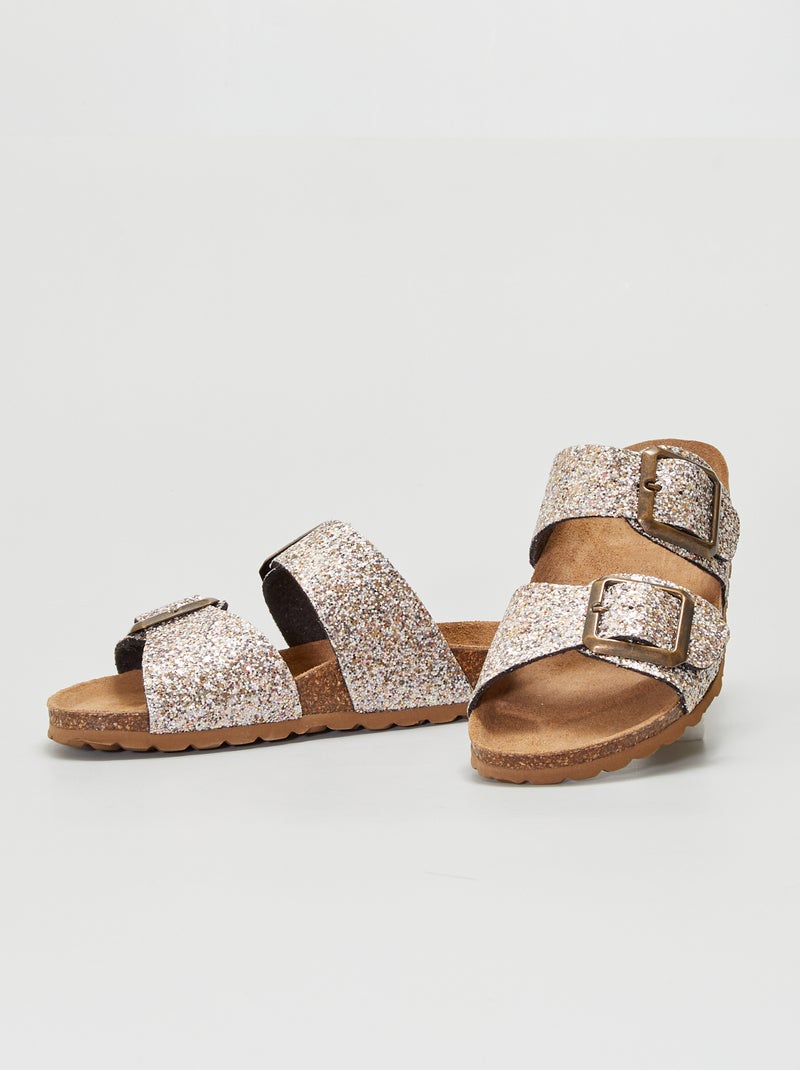 Mules à paillettes Gris - Kiabi