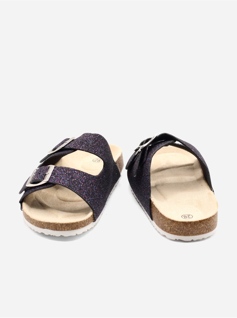 Mules à paillettes Noir - Kiabi