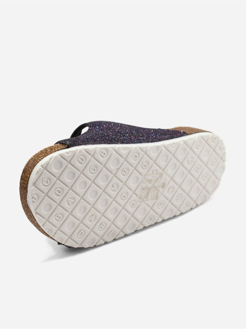 Mules à paillettes Noir - Kiabi