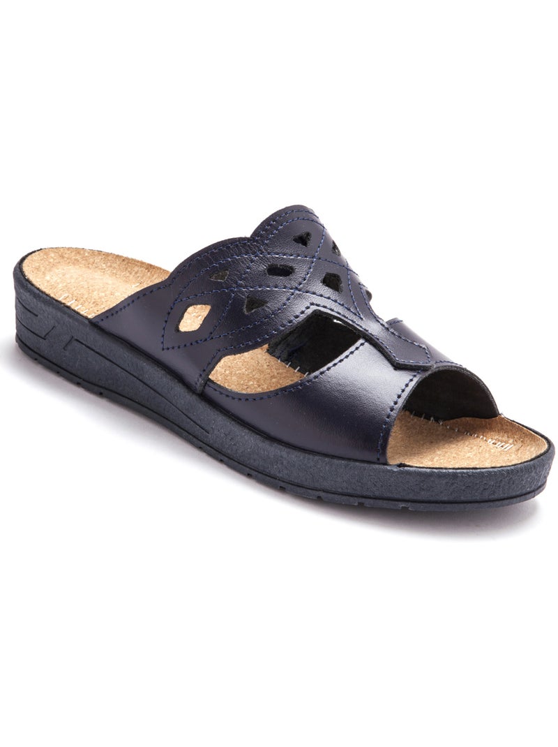 Mules à perforations fantaisie - PEDICONFORT Bleu marine - Kiabi
