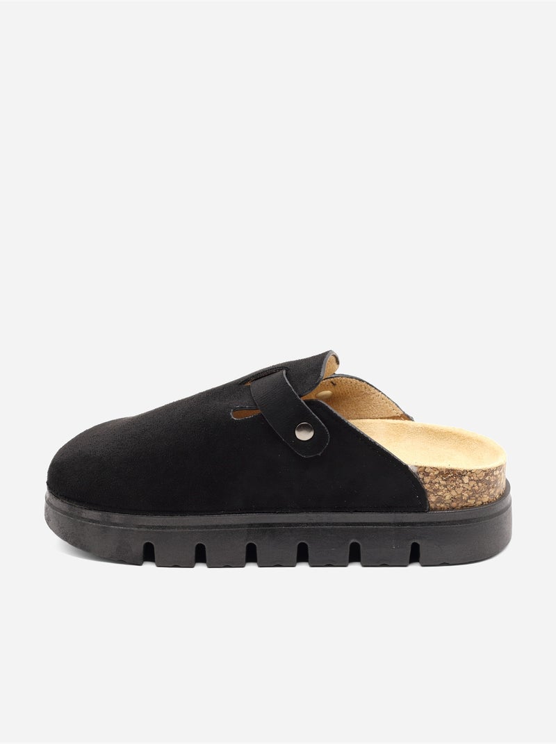 Mules à plateforme - C M Noir - Kiabi