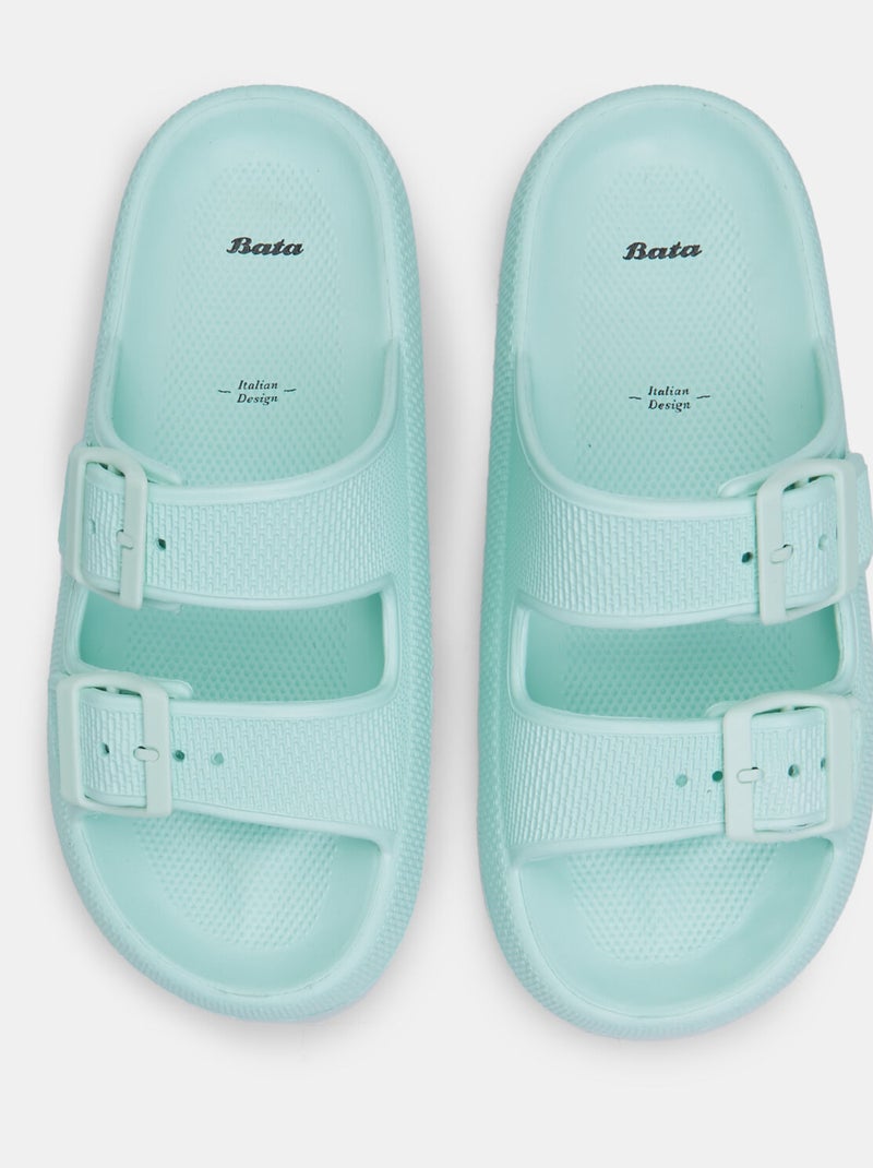Mules à plateforme en eva BATA Vert - Kiabi