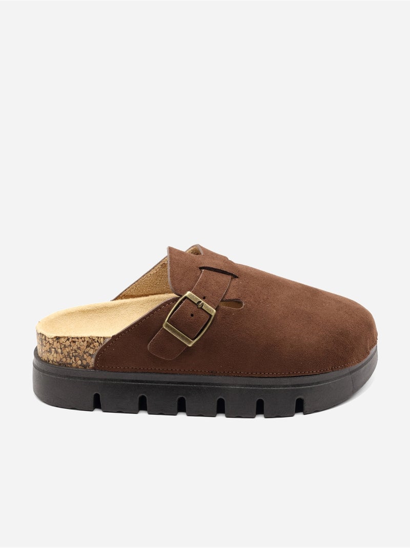 Mules à plateforme Marron - Kiabi