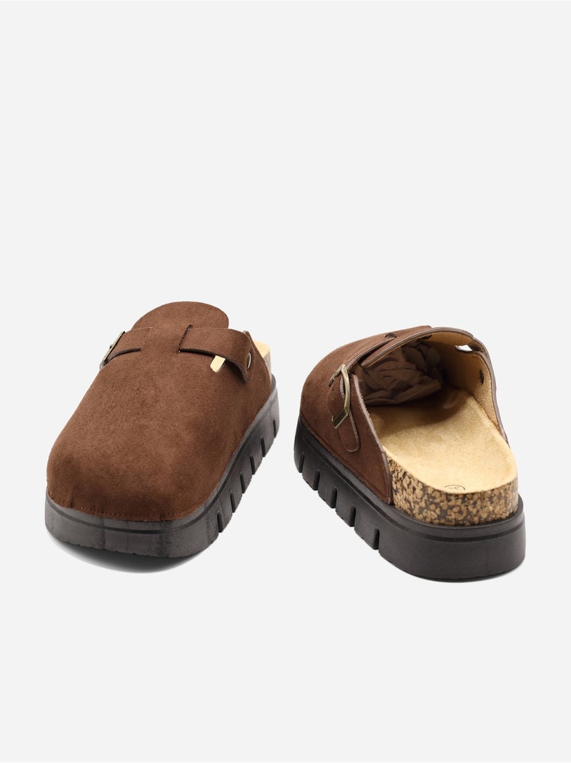 Mules à plateforme Marron - Kiabi
