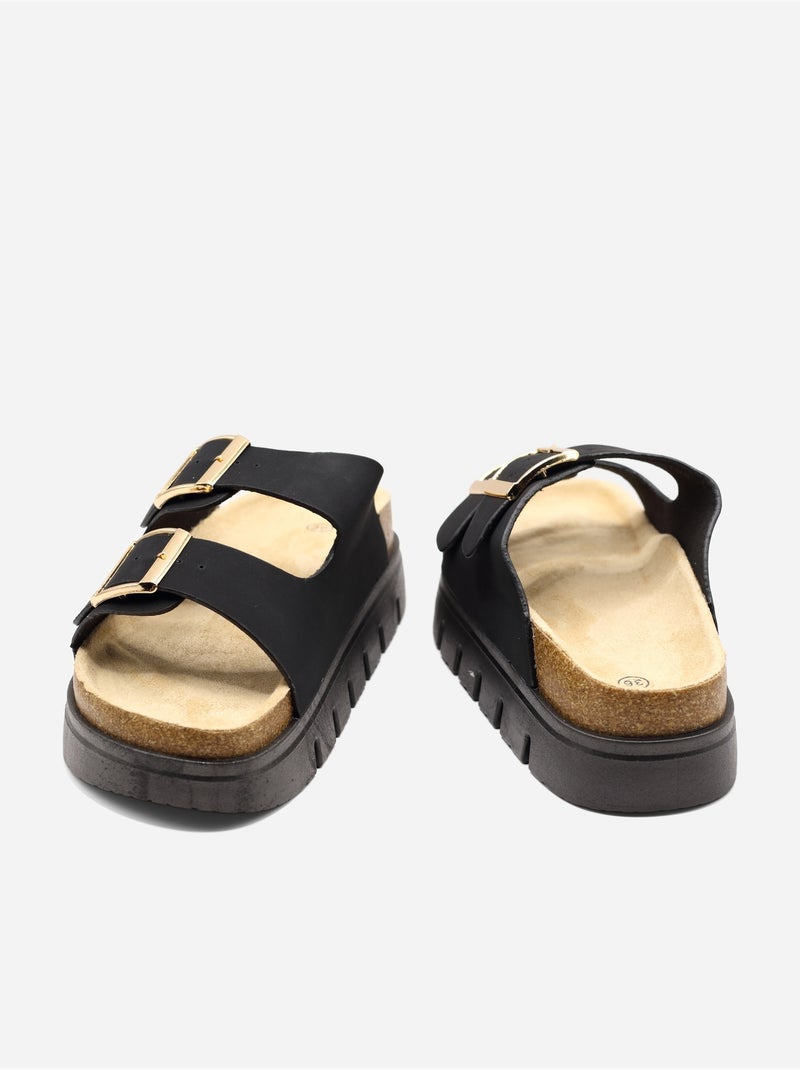 Mules à plateforme Noir - Kiabi