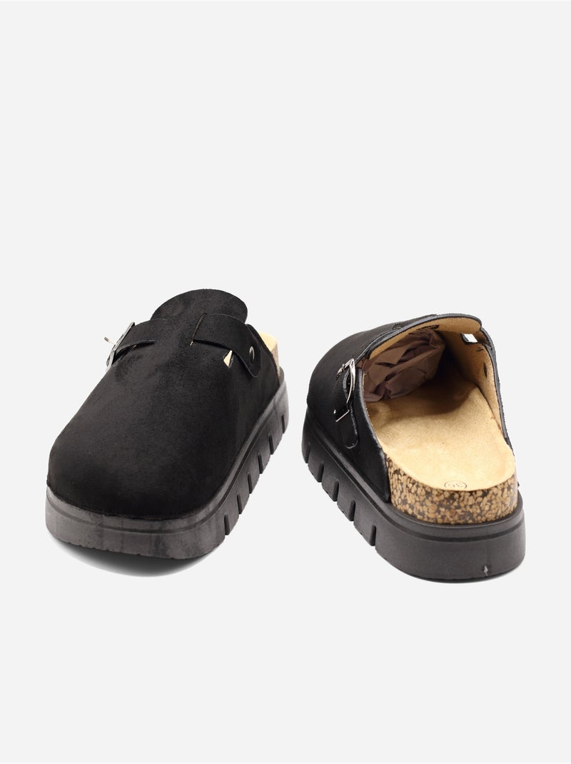 Mules à plateforme Noir - Kiabi