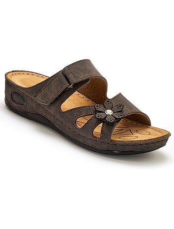 Mules à scratch fleur fantaisie - PEDICONFORT