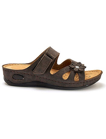 Mules à scratch fleur fantaisie - PEDICONFORT