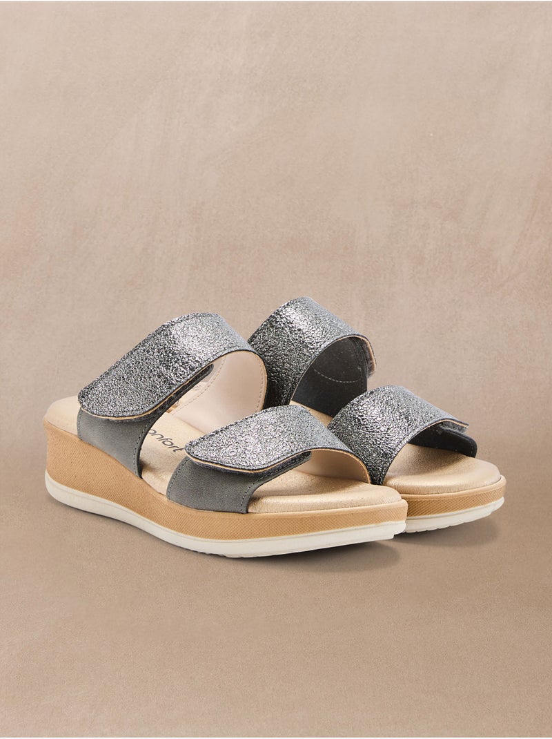Mules à scratchs ouverture totale - PEDICONFORT Gris - Kiabi