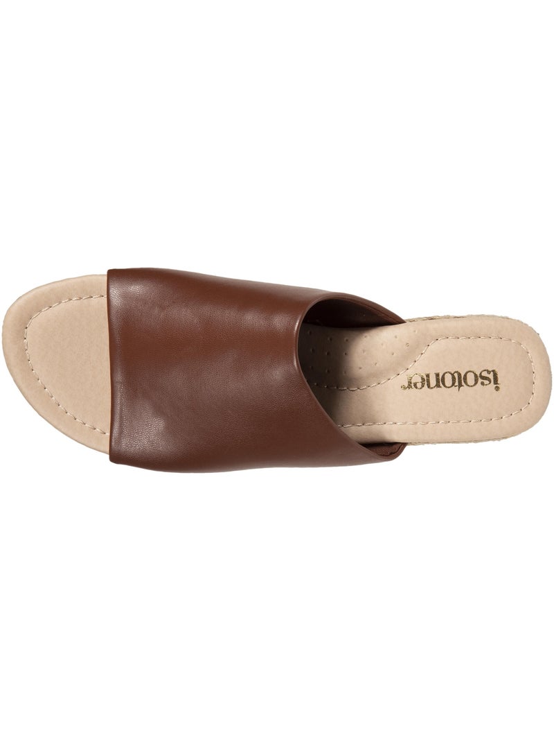 Mules à talon 3 cm bandeau Cognac - Kiabi