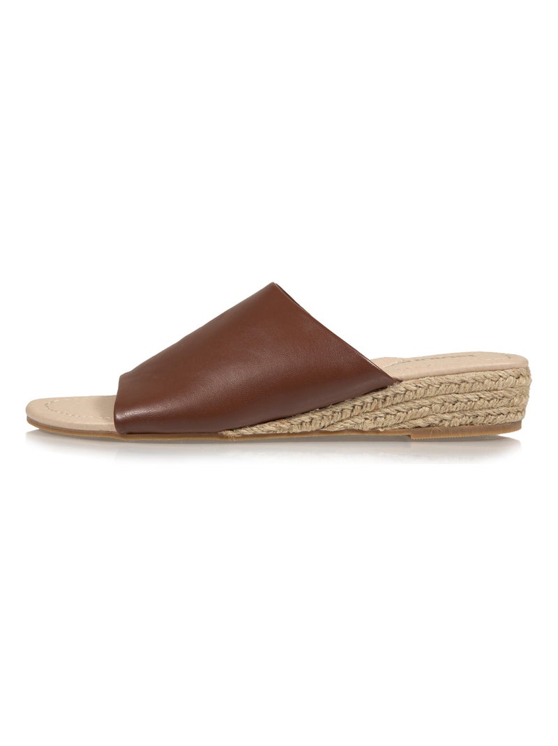 Mules à talon 3 cm bandeau  Isotoner Cognac - Kiabi