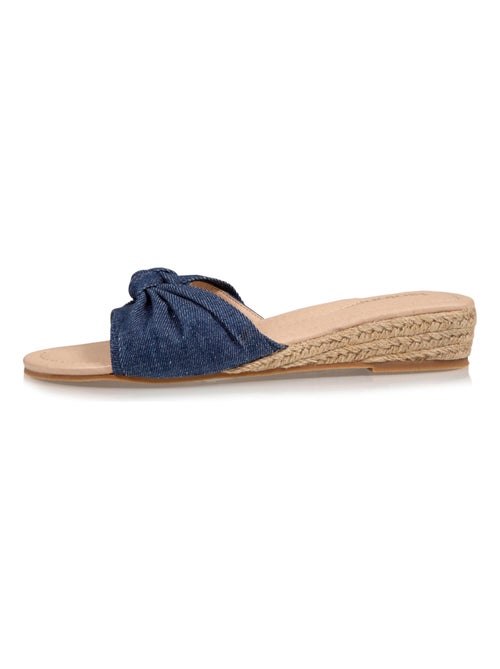 Mules à talon 3 cm effet Jean  Isotoner - Kiabi