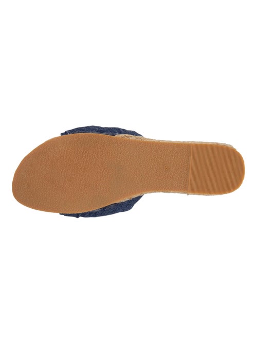 Mules à talon 3 cm effet Jean  Isotoner - Kiabi