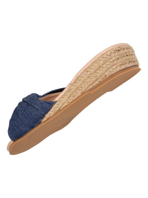 Mules à talon 3 cm effet Jean  Isotoner - Kiabi