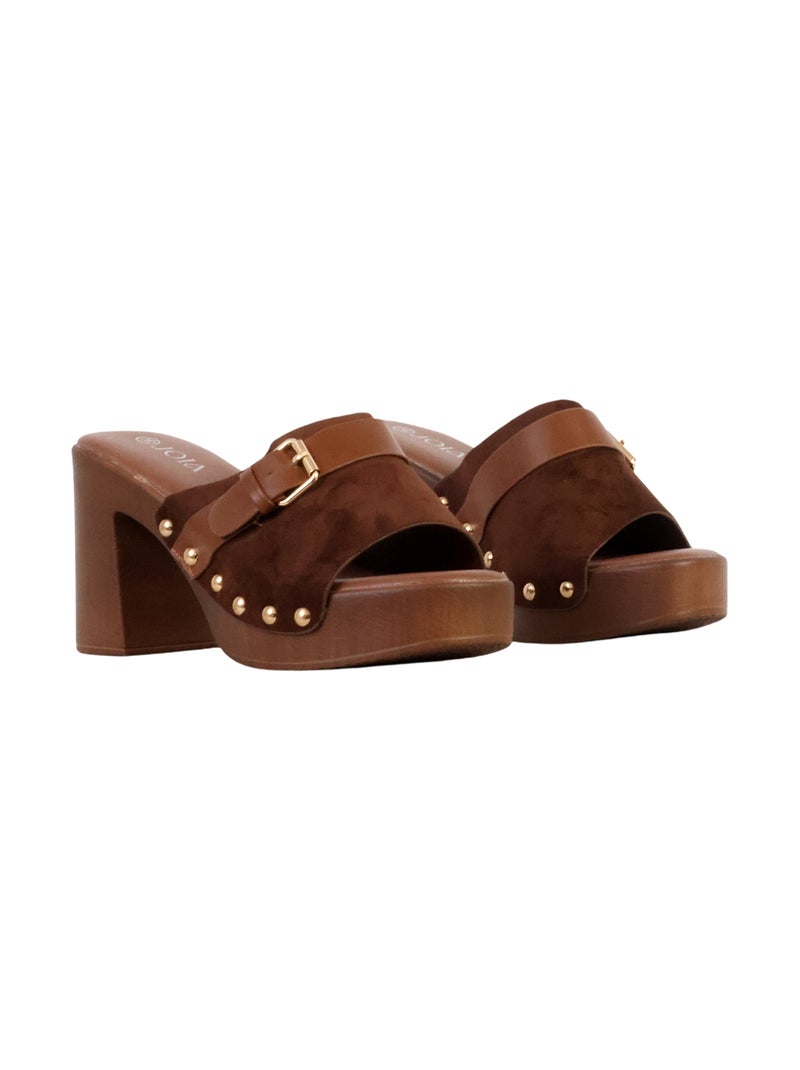 Mules à Talon Joia Marron - Kiabi