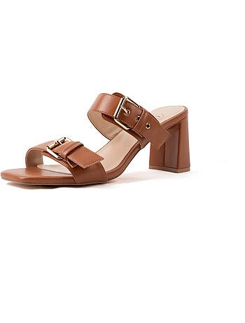 Mules à talon large ajustable H - Modèle Iza