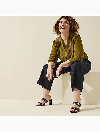 Mules à talon large ajustable H - Modèle Iza