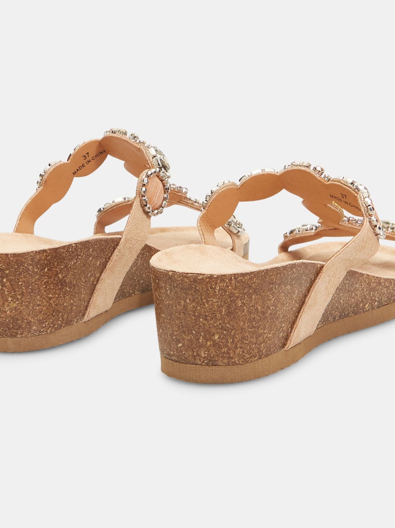Mules avec applications bijoux BATA Beige - Kiabi